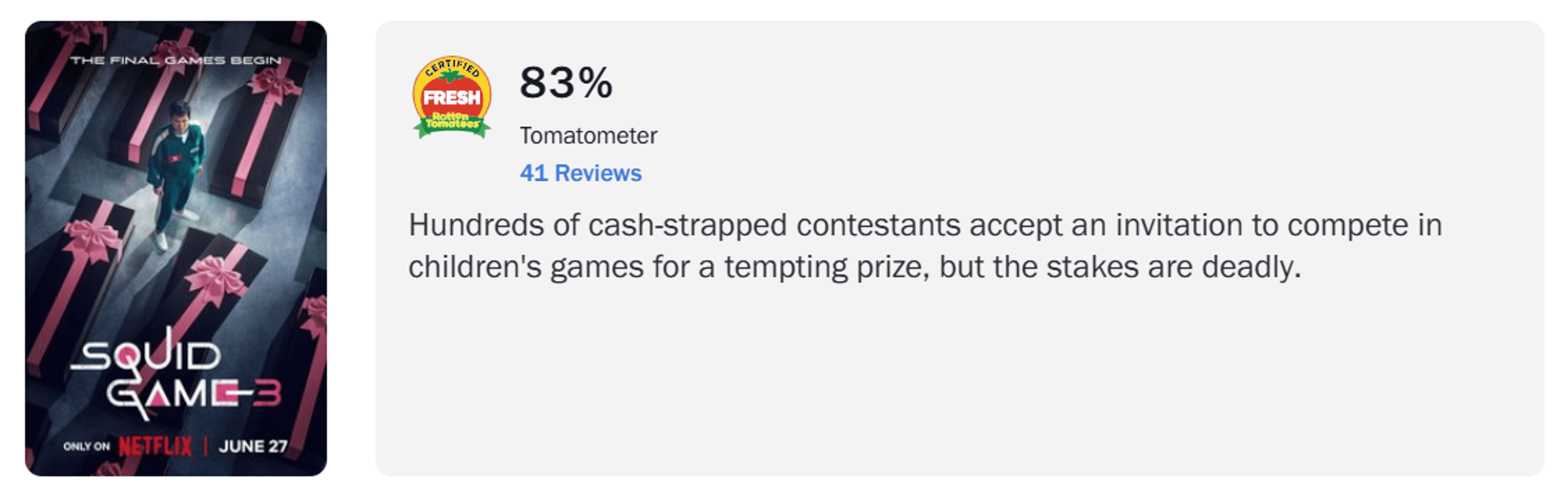 Squid Game Season 3 rating